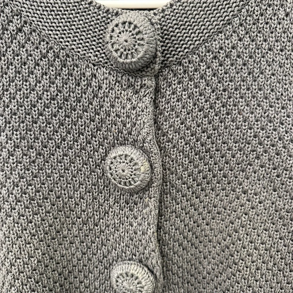 Boden 100% Cotton Chunky Knit Button Cardigan Sweater Size 4 EUC